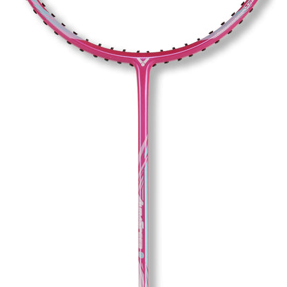 Victor Aura Speed 9 racket, lightweight strung badminton racket, graphite resin racket, 4U G5 badminton racket, low tension badminton racket, Victor AuraSpeed series, badminton racket for control, beginner to intermediate racket, Victor lightweight racket, badminton gear blue, resin shaft racket, smooth swing badminton racket, Victor AuraSpeed technology, responsive badminton racket, badminton for club players
