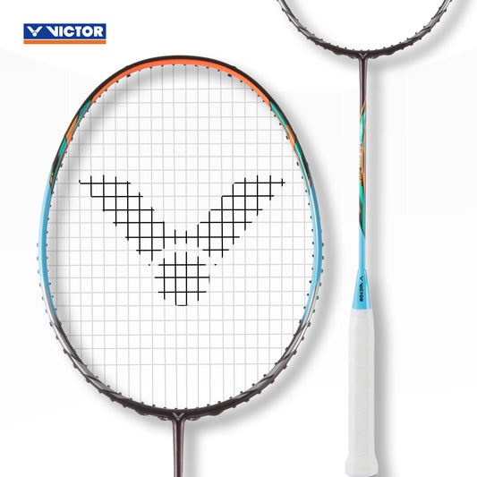 Victor Auraspeed 70K, unstrung blue racket, nano resin tech, hard cored graphite frame, 6.8 shaft construction, stiff flex badminton racket, Victor for tournament play, durable high performance racket, 3U/4U Victor series, control and speed racket, badminton racket for intermediate level, G5 grip racket, Victor Auraspeed series, badminton with balance and precision