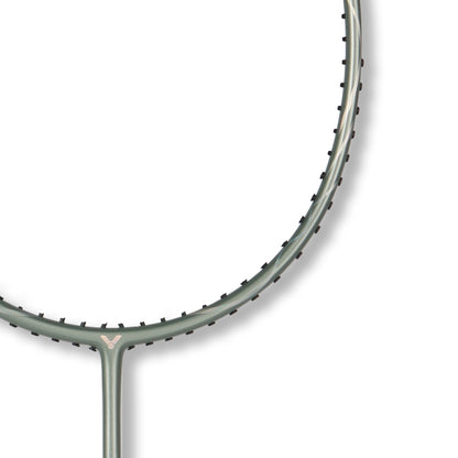 Victor Auraspeed 3200, ARS-3200 racket, silver badminton racket, beginner badminton racket, slightly head-light racket, medium flex badminton racket, graphite resin shaft, fast swing racket, defensive play racket, 4U G5 Victor racket, lightweight racket, Victor training racket, ARS badminton series, Victor racket for speed, cream grey design racket