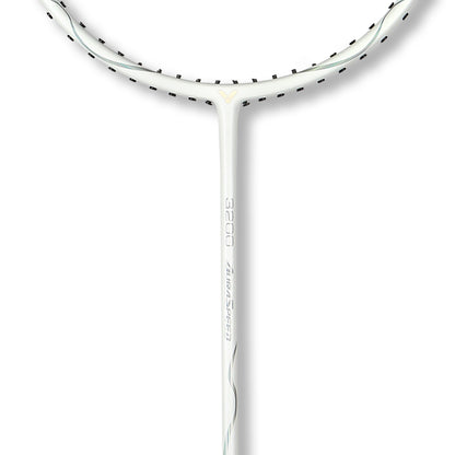 Victor ARS-3200 white black, badminton racket Victor, medium flex shaft racket, head light balance racket, Victor 4U G5 racket, graphite resin frame, Victor training racket, quick swing racket, beginner intermediate racket, Victor Auraspeed design, lightweight badminton racket, classic black white racket, fast-paced badminton gear, professional badminton equipment, Victor ARS lightweight model