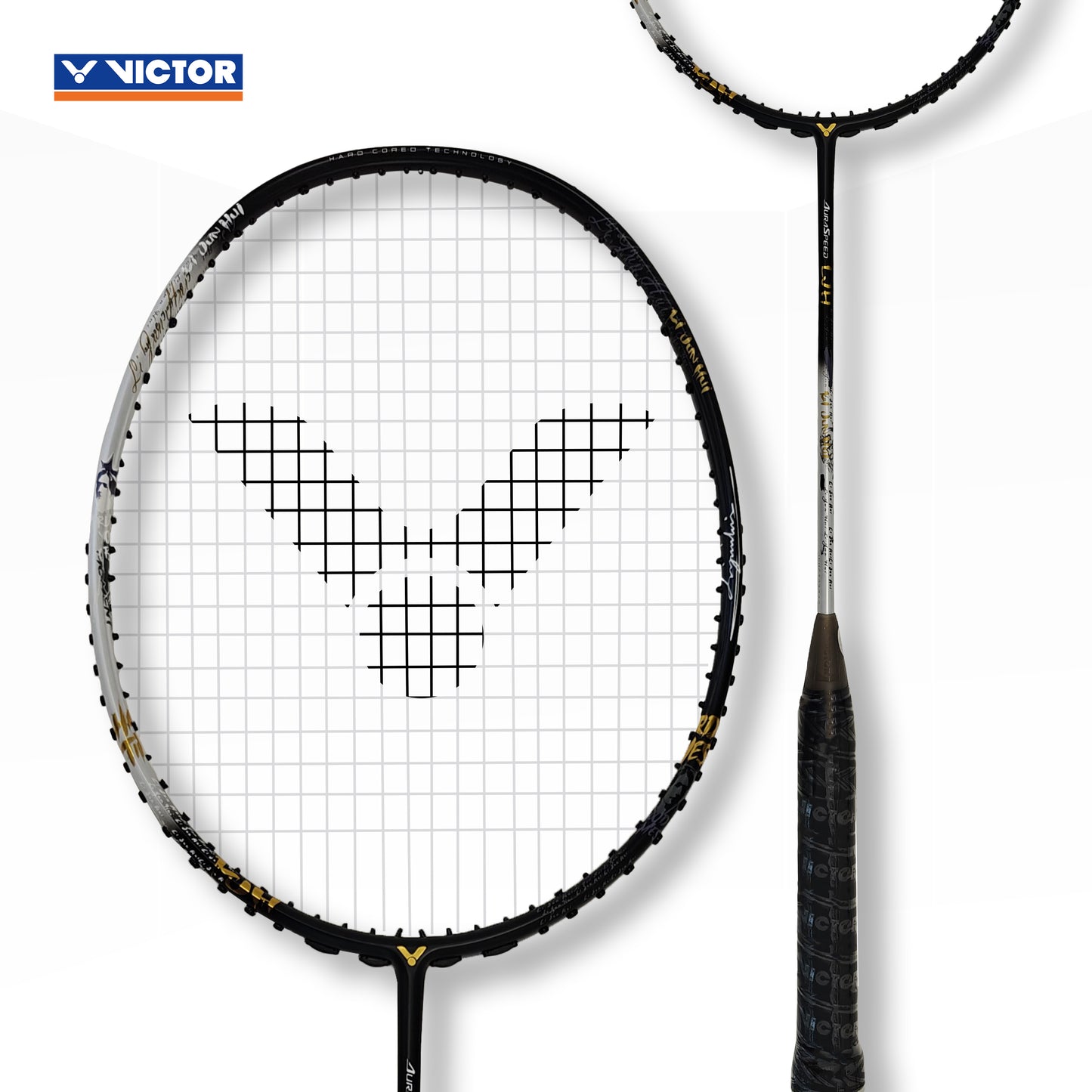 Victor ARS-LJH racket, Li Junhui badminton racket, stiff badminton racket, Victor head heavy racket, graphite shaft racket, pro badminton racket, Victor 4U G5 unstrung, Auraspeed racket for men, tournament level racket, power badminton equipment, Victor racket 29 lbs tension, hard core technology racket, Victor pro series, fast response badminton racket, badminton gear for offense