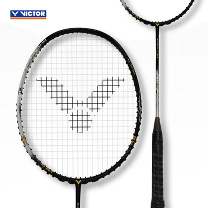 Victor ARS-LJH racket, Li Junhui badminton racket, stiff badminton racket, Victor head heavy racket, graphite shaft racket, pro badminton racket, Victor 4U G5 unstrung, Auraspeed racket for men, tournament level racket, power badminton equipment, Victor racket 29 lbs tension, hard core technology racket, Victor pro series, fast response badminton racket, badminton gear for offense