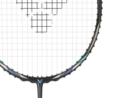 Auraspeed Cyber C racket, flexible badminton racket, high resilience graphite, nano resin frame, free core technology, black badminton racket, lightweight 4U racket, fast responsive racket, tournament badminton gear, advanced performance, durable graphite shaft, competitive racket, flexible shaft, high tension racket, professional badminton racket