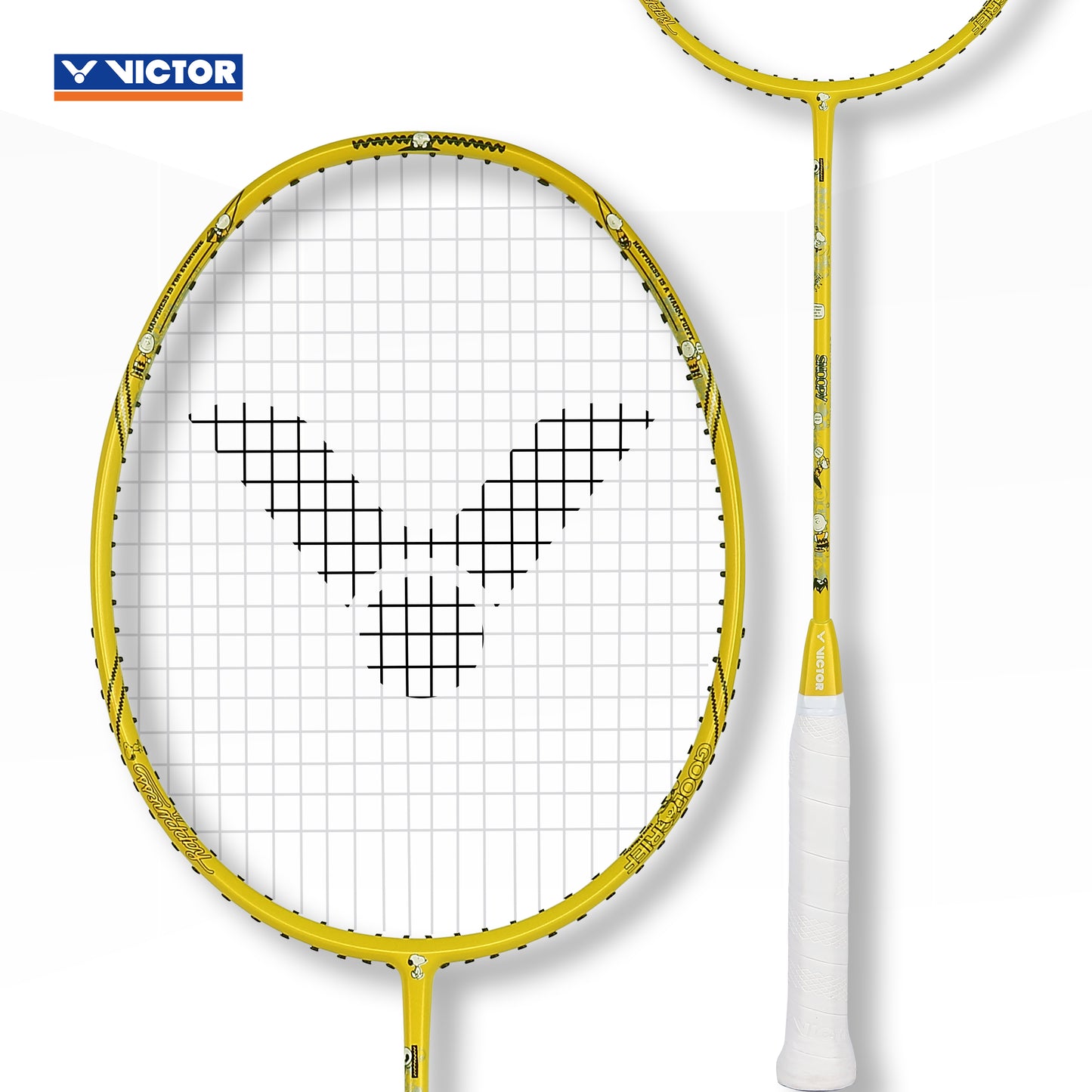 Victor Auraspeed SN Badminton Racket (Peanuts Edition) Strung Racket Pack of 2