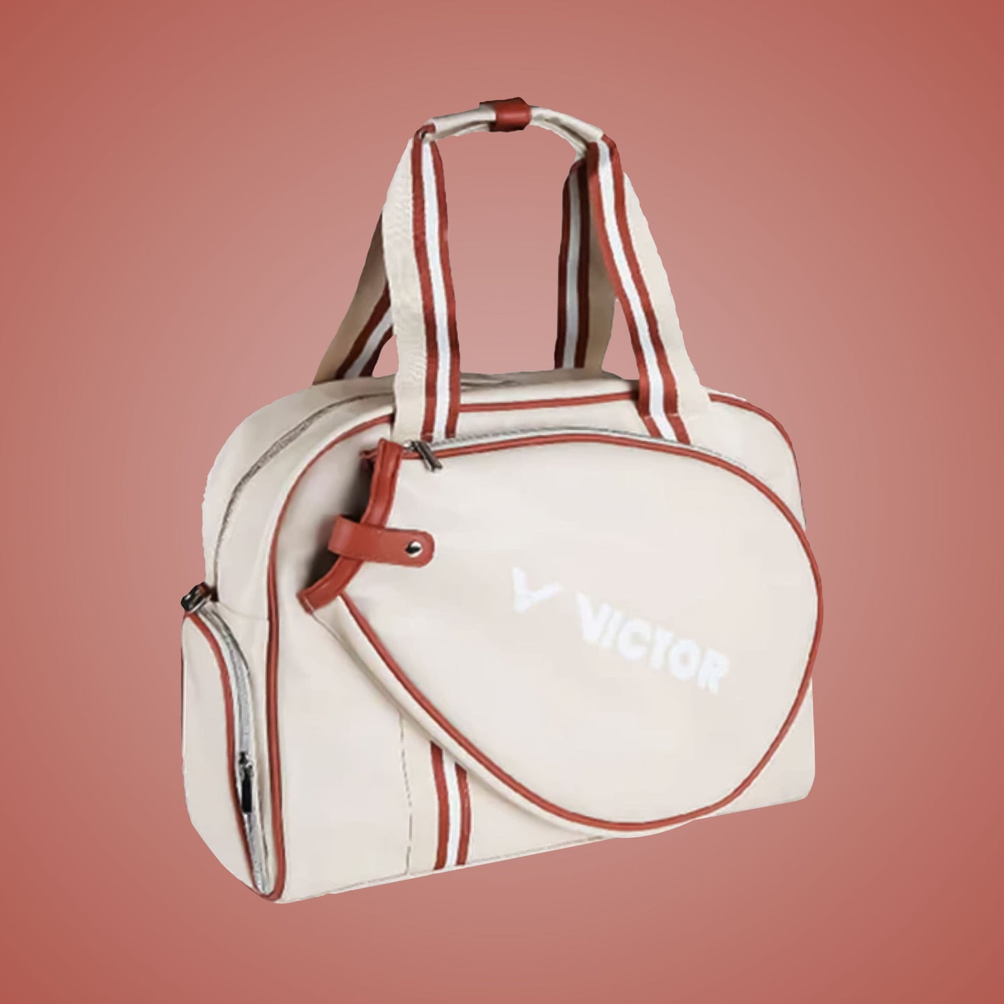 shoulder tote bag, Victor BR5914, lightweight tote, badminton essentials holder, polyester & PU leather, beige color, casual court‑bag alternative, everyday usage bag, gear & accessories tote, comfy strap carry, compact badminton bag, fashionable sports tote, easy‑carry shoulder bag, small yet functional, stylish accessory bag