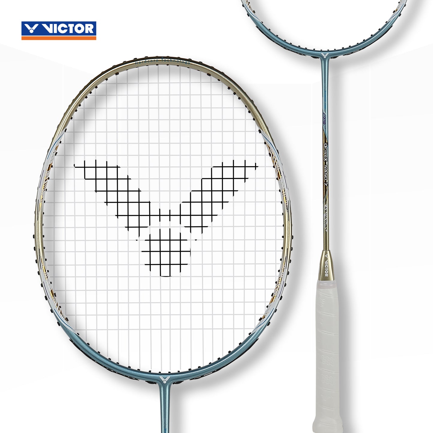 Victor DX Nano7 racket, Drive X series racket, strung badminton racket, Nano Resin racket, Nano Tube technology, even balance racket, medium flex racket, 4U G5 racket, versatile Victor racket, graphite badminton racket, advanced racket for rallies, power control racket, racket for all-round play, badminton racket for intermediate players, Victor professional series