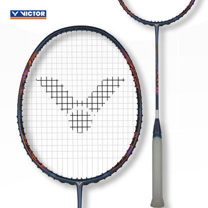 Victor DriveX 10 Metallic B, unstrung badminton racket, defensive badminton racket, Prannoy H.S racket, graphite resin frame, medium stiff shaft, even balance racket, professional Victor racket, hardcored technology racket, nano fortify racket, 3U 4U Victor racket, elite level badminton gear, badminton control racket, DriveX defensive series, Victor Pro series racket