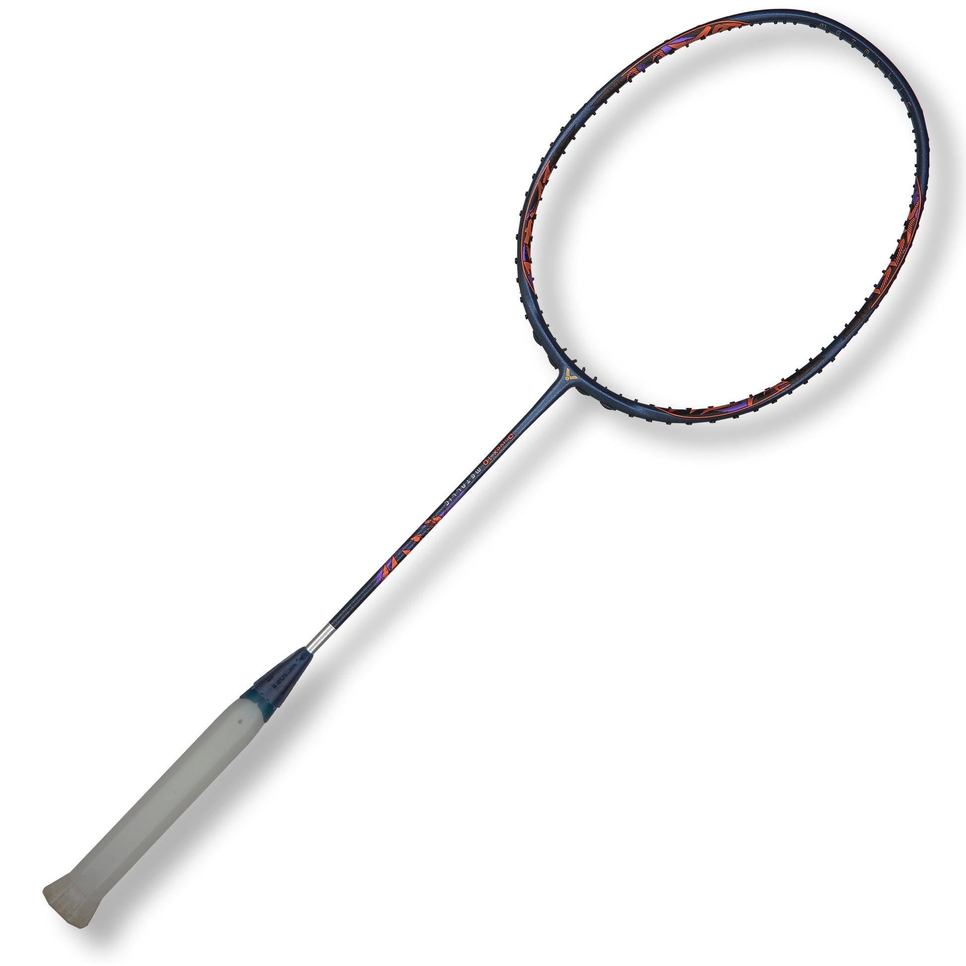 Victor DriveX 10 Metallic B, unstrung badminton racket, defensive badminton racket, Prannoy H.S racket, graphite resin frame, medium stiff shaft, even balance racket, professional Victor racket, hardcored technology racket, nano fortify racket, 3U 4U Victor racket, elite level badminton gear, badminton control racket, DriveX defensive series, Victor Pro series racket