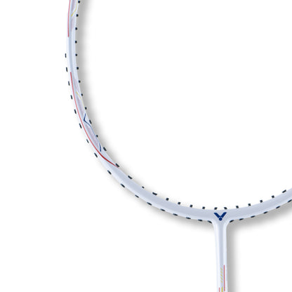 Victor Drivex 1L A, lightweight badminton racket, 5U 6U racket Victor, slightly stiff racket, even balance racket, graphite resin build, beginner/intermediate racket, Victor control racket, badminton racket under 24 lbs tension, training racket Victor, easy handling badminton gear, Drivex series racket, compact swing racket, 76 grommets racket, flexible shaft badminton racket