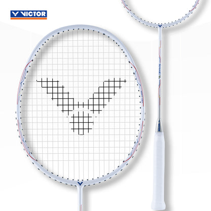 Victor Drivex 1L A, lightweight badminton racket, 5U 6U racket Victor, slightly stiff racket, even balance racket, graphite resin build, beginner/intermediate racket, Victor control racket, badminton racket under 24 lbs tension, training racket Victor, easy handling badminton gear, Drivex series racket, compact swing racket, 76 grommets racket, flexible shaft badminton racket