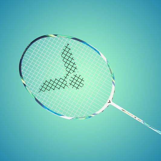 Victor Meteor X 80, unstrung racket, 3U/4U weight options, hard cored graphite racket, 7.0 shaft racket, advanced badminton players, attacking racket, racket for heavy hitters, stiff badminton racket, aerodynamic frame design, Victor MX series, black and blue racket, badminton for tournaments, fast stroke racket, premium racket technology