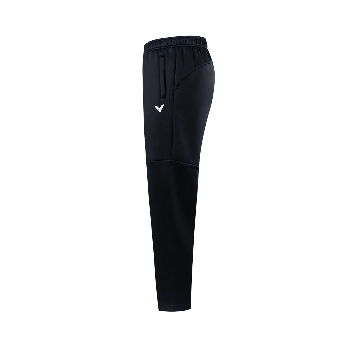 black badminton pants, victor training pants, drainclean technology pants, quick-dry badminton pants, 100% polyester sportswear, breathable training pants, badminton warm-up wear, flexible sports pants, moisture-wicking pants, athletic courtwear, black sports bottoms, racket sports pants, men's badminton trousers, casual training pants, performance sports pants