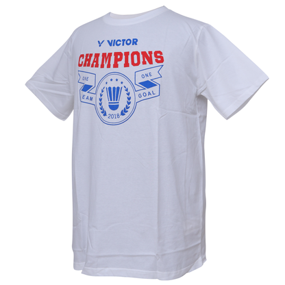 cotton badminton t-shirt, Victor cotton shirt, white sports t-shirt, breathable cotton apparel, lightweight badminton wear, casual sports tee, natural fiber sportswear, breathable cotton t-shirt, training t-shirt for badminton, men's cotton t-shirt, cotton sports top, comfortable cotton tee, lightweight casual shirt, white cotton sportswear, Victor tennis shirt, breathable natural fabric