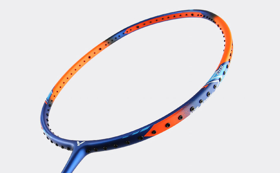 Victor Thruster Hammer racket, 5U strung racket, flexible badminton racket, high repulsion racket, powerful smash racket, graphite + resin frame, head heavy racket, aggressive play racket, Victor racket for attack, badminton racket for hard hitters, G6 grip Victor racket, lightweight graphite racket, badminton racket for performance, high string tension racket, Victor power racket
