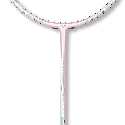 Thruster TK-66-Y racket, unstrung badminton racket, graphite and nano resin, lightweight 66g racket, G6 grip size, competitive badminton racket, durable frame, fast power shots, advanced racket technology, tournament badminton racket, medium stiff shaft, high performance racket, fast swing racket, professional badminton gear, lightweight racket