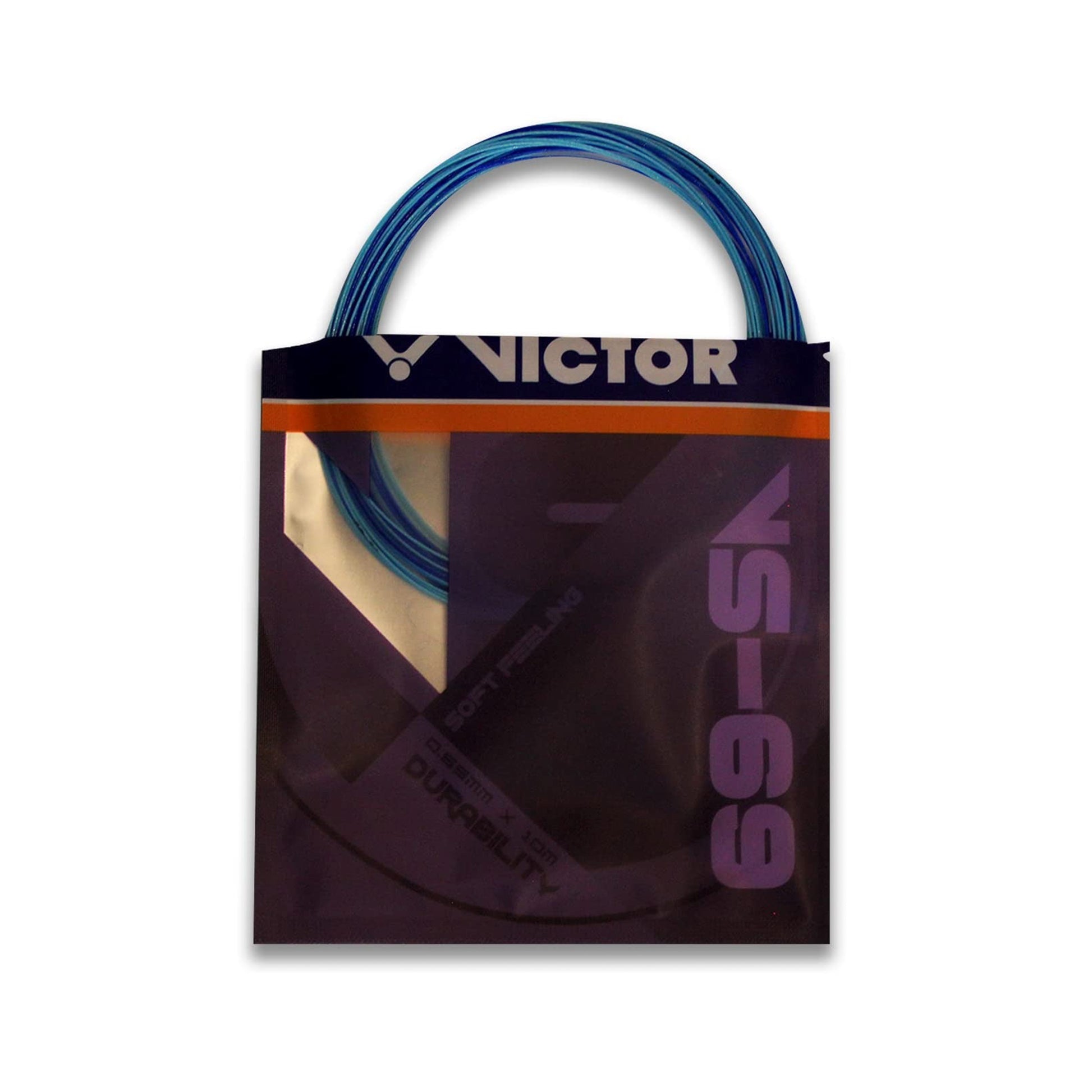 Victor VS-69 colorful string, navy and purple string set, red and orange badminton string, high control racket string, durable soft feel string, badminton strings for advanced players, multicolor racket string pack, high performance nylon string, 0.69mm badminton string, Victor badminton accessories, strong badminton string, racket upgrade string, pack of 2 Victor strings, sports string colors, professional badminton gear