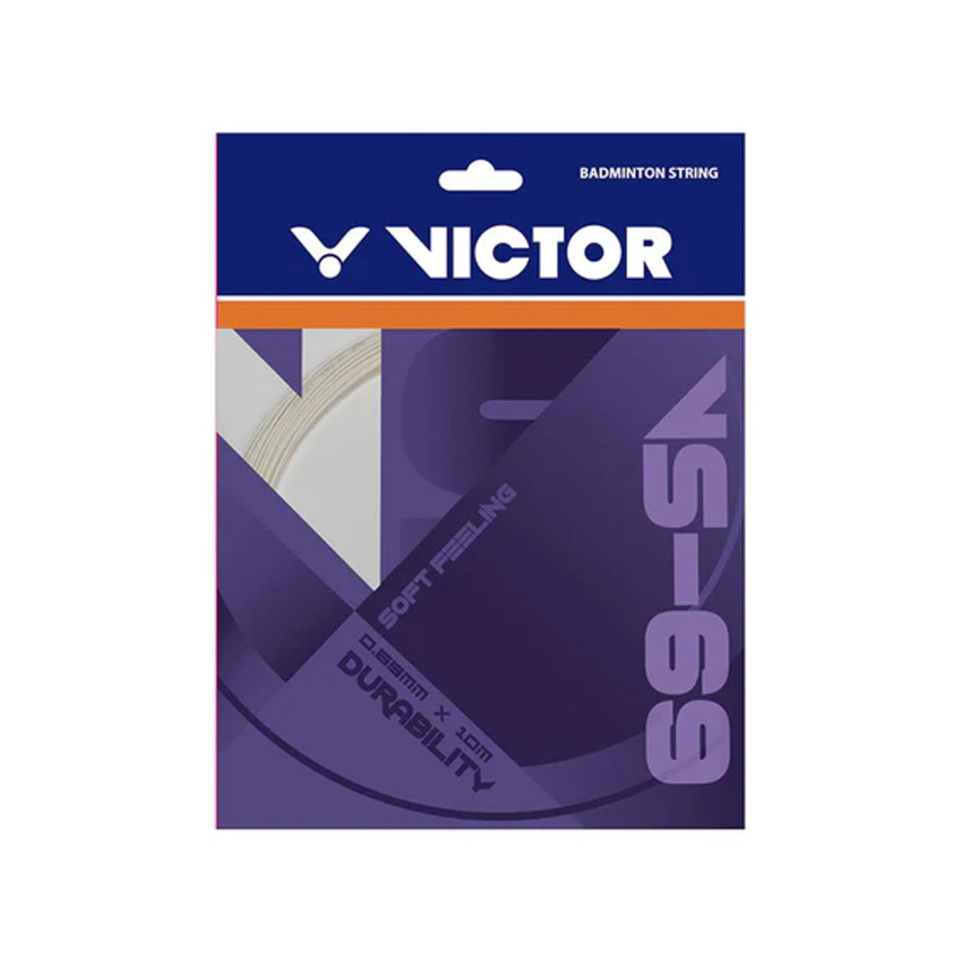 Victor VS-69 colorful string, navy and purple string set, red and orange badminton string, high control racket string, durable soft feel string, badminton strings for advanced players, multicolor racket string pack, high performance nylon string, 0.69mm badminton string, Victor badminton accessories, strong badminton string, racket upgrade string, pack of 2 Victor strings, sports string colors, professional badminton gear